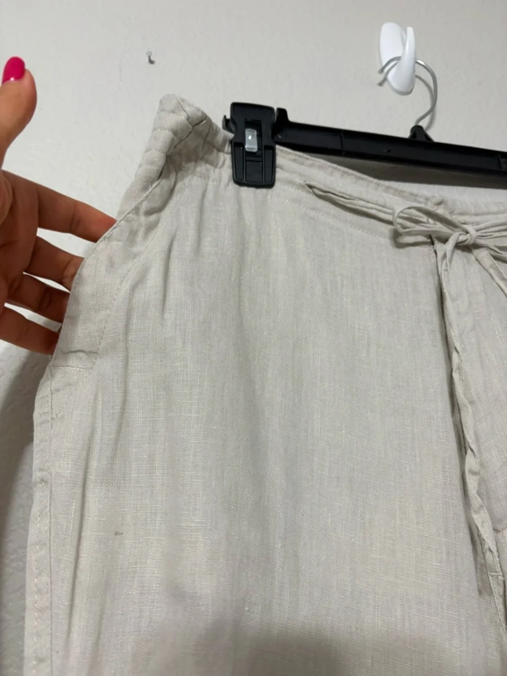 Men's Bruno New York Beige Linen Relaxed Fit Drawstring Casual Pants Pockets M‎
